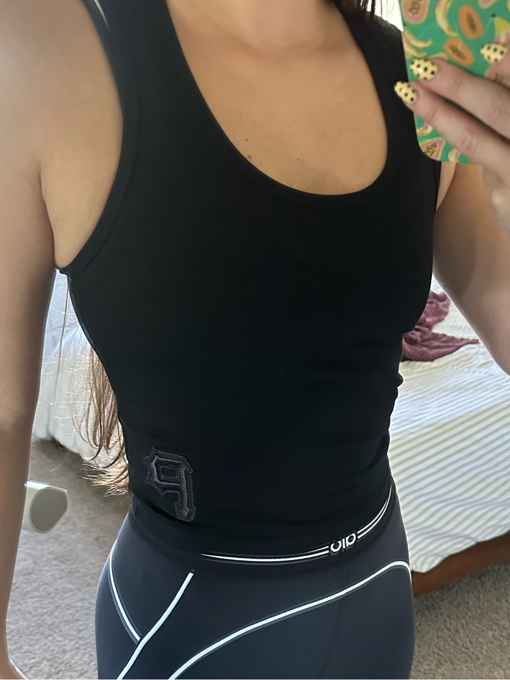 Pirates Black Ribbed Tank Top